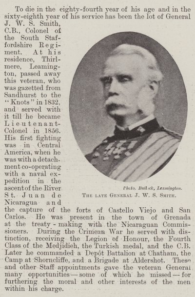 The late General J W S Smith by English Photographer