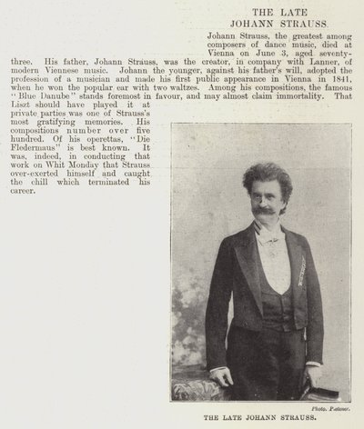 The Late Johann Strauss by English Photographer