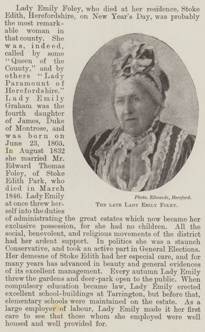 The Late Lady Emily Foley by English Photographer