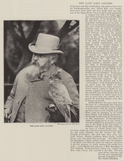 The late Lord Lilford by English Photographer