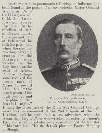 Major-General W P Collingwood, CMG by English Photographer
