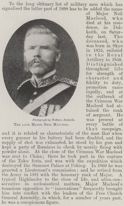 The late Major Neil Macleod by English Photographer