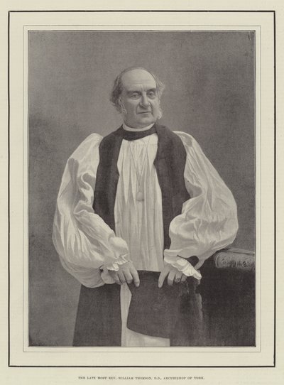 The Late Most Reverend William Thomson, DD, Archbishop of York by English Photographer