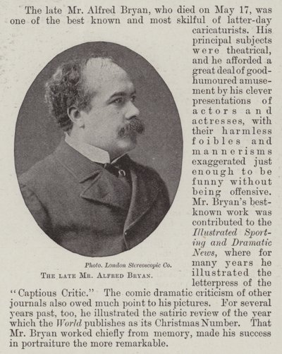 The Late Mr Alfred Bryan by English Photographer