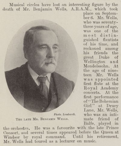 The late Mr Benjamin Wells by English Photographer