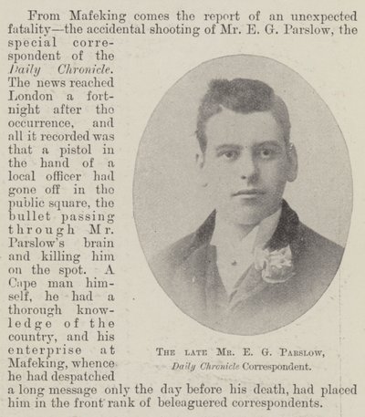 The Late Mr E G Parslow, Daily Chronicle Correspondent by English Photographer