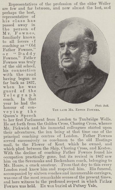 The late Mr Edwin Fownes by English Photographer