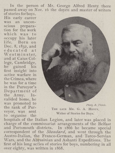 The Late Mr. G. A. Henty, Writer of Stories for Boys by English Photographer