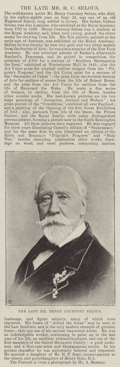 The Late Mr Henry Courtney Selous by English Photographer