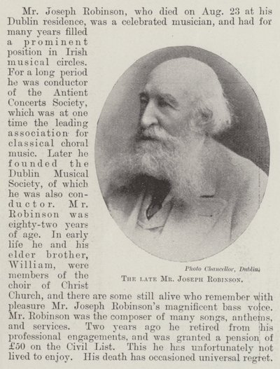 The late Mr Joseph Robinson by English Photographer