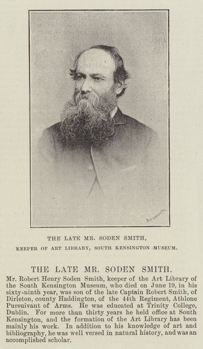 The Late Mr Soden Smith, Keeper of Art Library, South Kensington Museum by English Photographer