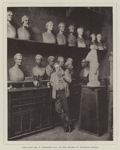 The late Mr T Woolner, RA, in his Studio in Welbeck Street by English Photographer