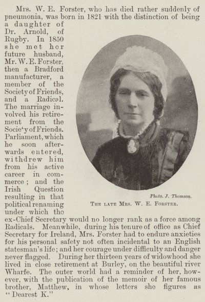 The Late Mrs. W. E. Forster by English Photographer