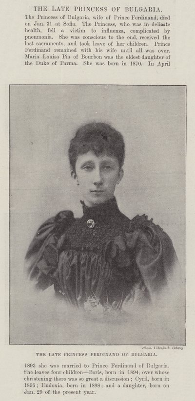 The late Princess Ferdinand of Bulgaria by English Photographer