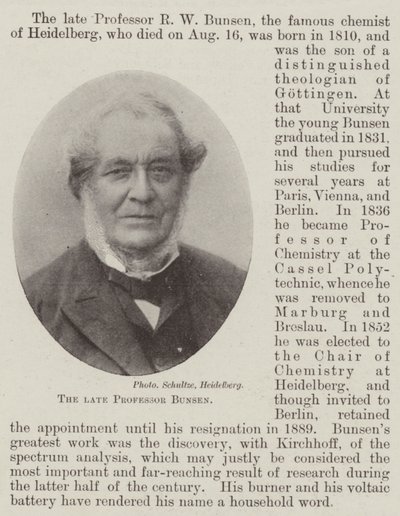 The late Professor Bunsen by English Photographer