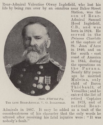 The late Rear-Admiral V O Inglefield by English Photographer