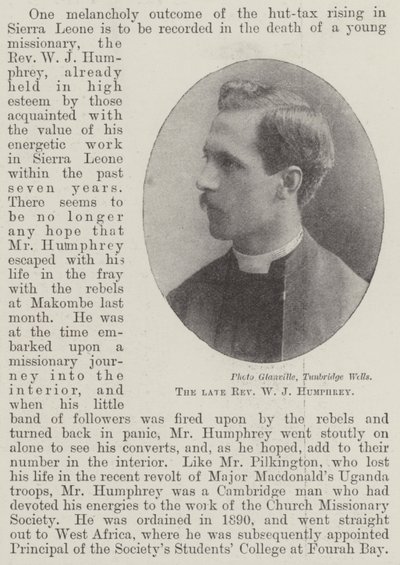 Reverend W J Humphrey by English Photographer