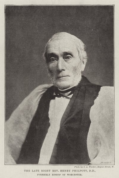 The Late Right Reverend Henry Philpott, DD, Formerly Bishop of Worcester by English Photographer