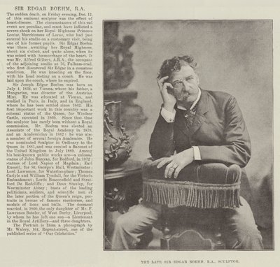 The Late Sir Edgar Boehm, RA, Sculptor by English Photographer