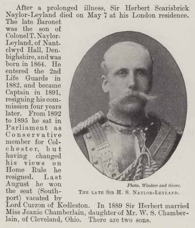 The late Sir H S Naylor-Leyland by English Photographer