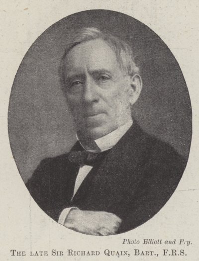 The late Sir Richard Quain, Baronet, FRS by English Photographer