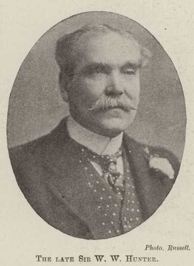 The late Sir W W Hunter by English Photographer
