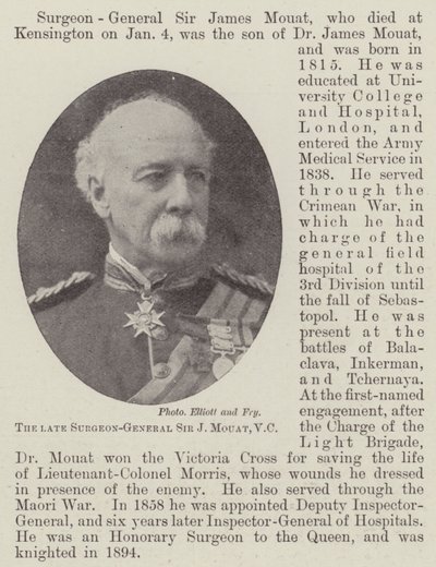The Late Surgeon-General Sir J. Mouat, VC by English Photographer