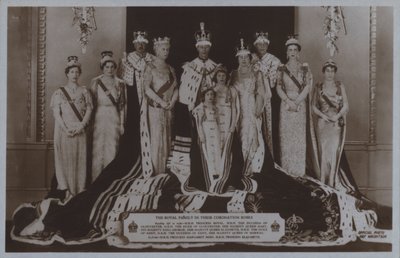 The royal family in their coronation robes by English Photographer
