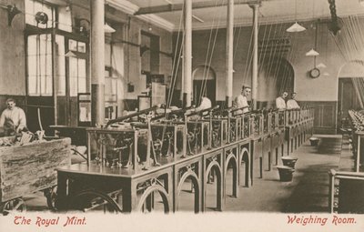 The weighing room of the Royal Mint, London by English Photographer