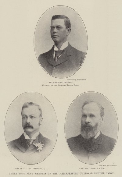 Three Prominent Members of the Johannesburg National Reform Union by English Photographer