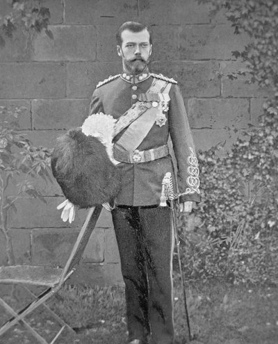 Tsar Nicholas II wearing the uniform of the Royal Scots Greys by English Photographer