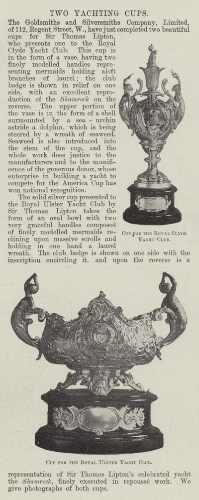 Two Yachting Cups by English Photographer