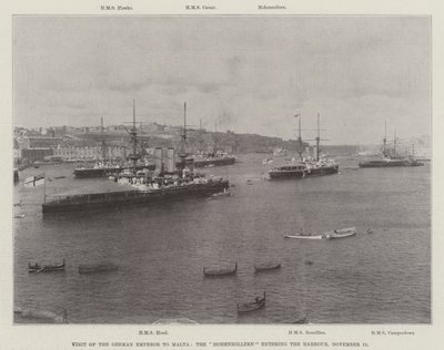 Visit of the German Emperor to Malta, the Hohenzollern entering the Harbour, 15 November 1898 by English Photographer
