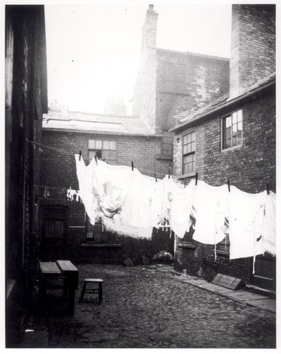 Washing Line in Eagle and Child Yard, Hunslet, Leeds, 13th May 1896 by English Photographer