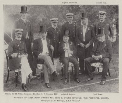 Wedding of Commander Napier and Miss E Culme-Seymour, the Principal Guests by English Photographer