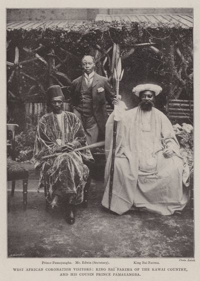 West African Coronation Visitors, King Bai Farima of the Kawai Country, and his Cousin Prince Pamayangba by English Photographer