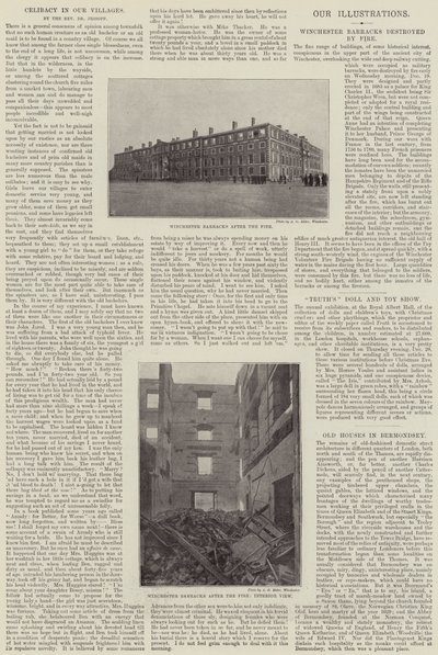 Winchester Barracks destroyed by Fire by English Photographer
