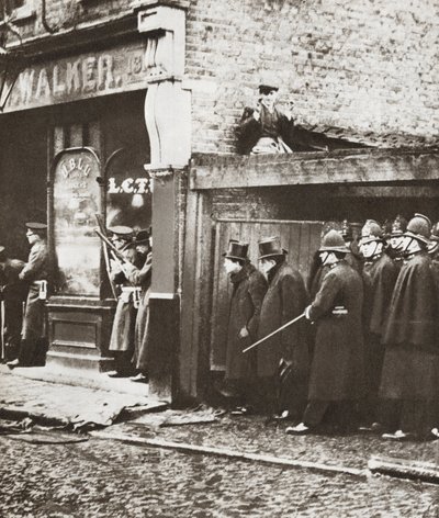 Winston Churchill during the Siege of Sydney Street, London 1911 by English Photographer