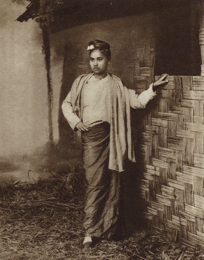 Woman of Mongolian Descent in a Village in Burma by English Photographer