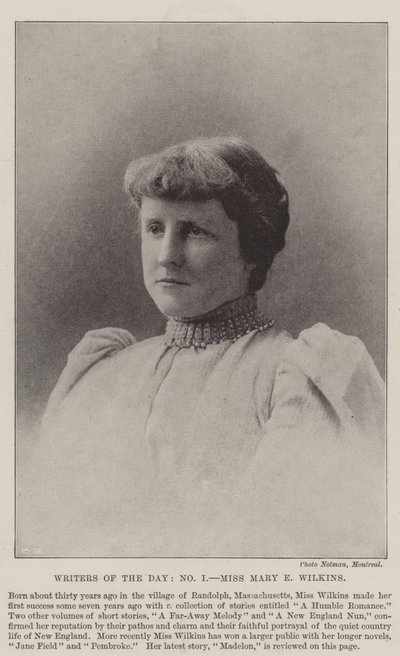 Writers of the Day, Miss Mary E Wilkins by English Photographer
