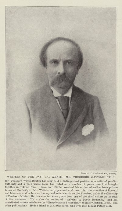 Writers of the Day, Mr Theodore Watts-Dunton by English Photographer