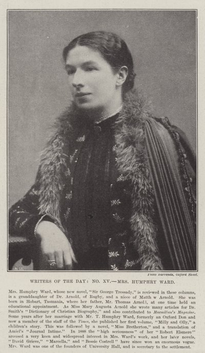 Writers of the Day, Mrs Humphry Ward by English Photographer