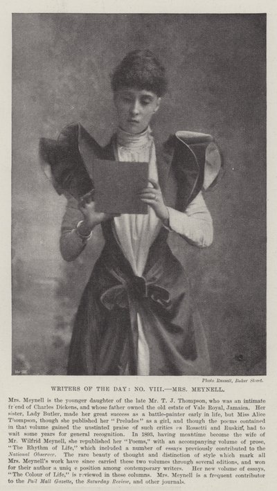 Writers of the Day, Mrs Meynell by English Photographer