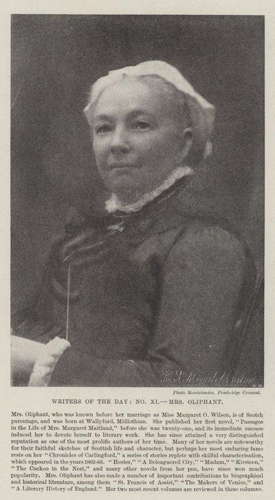 Writers of the Day, Mrs Oliphant by English Photographer