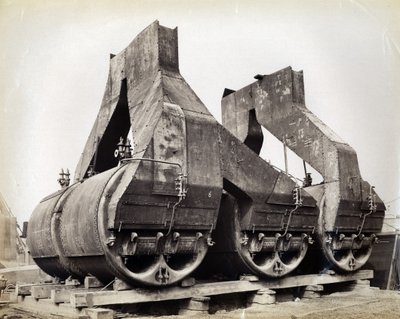 Yard no. 647, Baikal. Showing Some of the Boilers and Funnel Uptakes for the Ice Breaking Train Ferry Steamer Baikal by English Photographer
