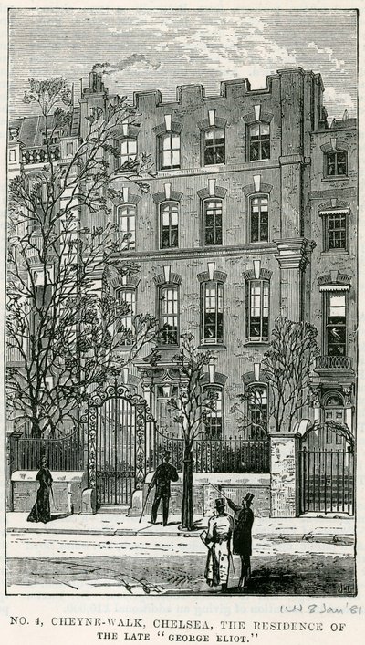4 Cheyne Walk, Chelsea, the residence of the late George Eliot by English School