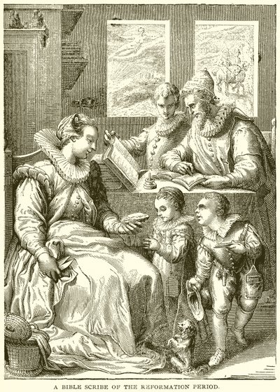 A Bible Scribe of the Reformation Period by English School