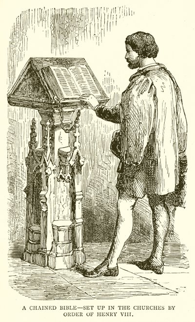 A Chained Bible—Set up in the Churches by Order of Henry VIII by English School
