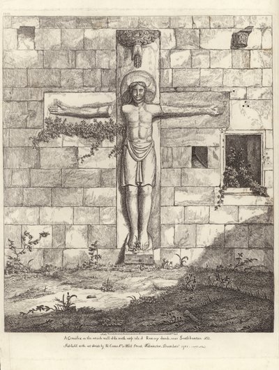 A Crucifix on the Outside Wall of the South Cross Aisle of Rumsey Church by English School