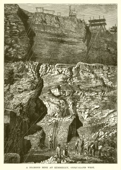 A Diamond Mine at Kimberley, Griqualand West by English School